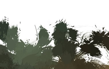 Taranmış Boyalı Soyut Arkaplan. Vahşi kaotik fırça darbeleri. Boya darbeleri. 2D İllüstrasyon. Fırça darbeli resim. 