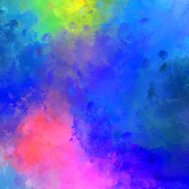 Yaratıcı soyut resim. Artistik fırça darbeleriyle donatılmış. Renkli ve canlı bir illüstrasyon. boyalı sanat.