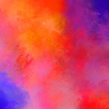 Canlı fırça darbeleriyle boyanmış. Renkli desenli resim. Fırçalanmış duvar kağıdını boya.