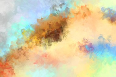 Sanatsal soyut arkaplan. Doku boyalı duvar kağıdı. Boya darbeleriyle yaratıcı bir illüstrasyon. Fırça desenli resim.