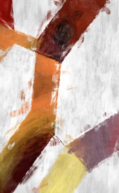 Soyut arkaplanda pürüzlü fırça darbeleri. Fırça boyası. Renkli boya darbeleri. Eşsiz duvar sanatı. Tuvaldeki modern sanat. Renkli çağdaş sanat eserleri. 