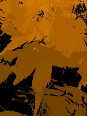 Vahşi fırça darbeleriyle yaratıcı soyut resim. Artistik fırça darbeleriyle donatılmış. Renkli ve canlı bir tasvir. Boyalı sanat.