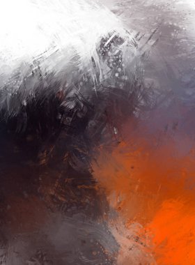 Yaratıcı soyut resim. Artistik fırça darbeleriyle donatılmış. Renkli ve canlı bir illüstrasyon. boyalı sanat