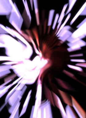 Işık parçacık izleri. Parlayan parçacıkları ve çizgileri olan ışık patlaması yıldızı. Güzel hareketli soyut ışın arkaplanı.