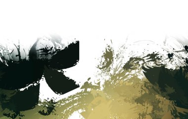 Taranmış Boyalı Soyut Arkaplan. Vahşi kaotik fırça darbeleri. Boya darbeleri. 2D İllüstrasyon. Fırça darbeli resim. 