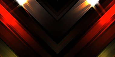 Soyut parlayan geometrik ışıklar arka planda. Fraktal simetrik grafik çizimi. Parıldayan ve parıldayan çubukları kesiştir.