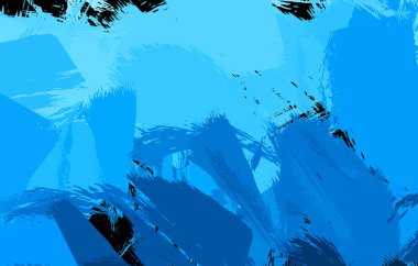 Vahşi fırça darbeleriyle yaratıcı soyut resim. Artistik fırça darbeleriyle donatılmış. Renkli ve canlı bir tasvir. Boyalı sanat.