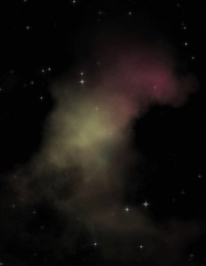 Galaksi uzayındaki yıldız alanı renkli nebula ile. Uzayın derinliklerinin bilim kurgu geçmişi. Ruhsal duvar kağıdı.