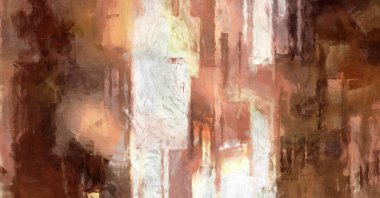 Soyut arkaplanda pürüzlü fırça darbeleri. Fırça boyası. Renkli boya darbeleri. Eşsiz duvar sanatı. Tuvaldeki modern sanat. Renkli çağdaş sanat eserleri. 