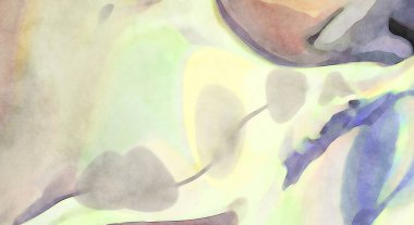 Alkol mürekkebini andıran rahatlatıcı fırça darbelerinin modern resmi. Poster, duvar sanatı, afiş, kart, kitap kapağı veya ambalaj için pastel renkli suluboya resim.