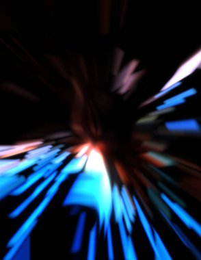 Işık parçacık izleri. Parlayan parçacıkları ve çizgileri olan ışık patlaması yıldızı. Güzel hareketli soyut ışın arkaplanı.