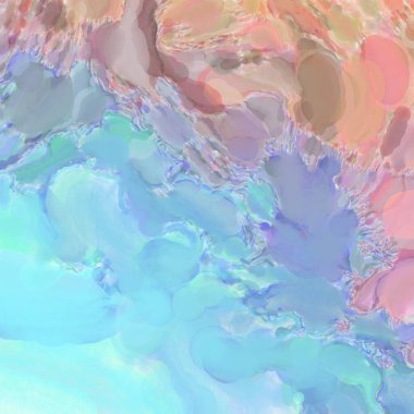 El yapımı sürreal soyut desenli suluboya. Modern sanatsal resim. 2D çizim. Arkaplan boyası karışımı. Yaratıcı duvar sanatı. Çağdaş sanat.