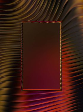 Soyut çerçeveli arkaplan. Renkli, canlı, dalgalı bir duvar kağıdı. Merkezi çerçeveli yaratıcı grafik 2d çizim. Dinamik şekilli modaya uygun sıvı örtüsü.