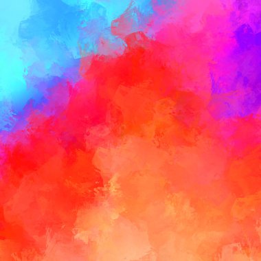 Canlı fırça darbeleriyle boyanmış. Renkli desenli resim. Fırçalanmış duvar kağıdını boya.