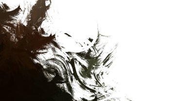 Taranmış Boyalı Soyut Arkaplan. Vahşi kaotik fırça darbeleri. Boya darbeleri. 2D İllüstrasyon. Fırça darbeli resim. 