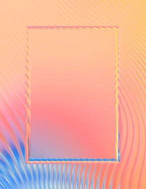 Soyut çerçeveli arkaplan. Renkli, canlı, dalgalı bir duvar kağıdı. Merkezi çerçeveli yaratıcı grafik 2d çizim. Dinamik şekilli modaya uygun sıvı örtüsü.