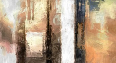 Soyut arkaplanda pürüzlü fırça darbeleri. Fırça boyası. Renkli boya darbeleri. Eşsiz duvar sanatı. Tuvaldeki modern sanat. Renkli çağdaş sanat eserleri. 