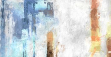 Soyut arkaplanda pürüzlü fırça darbeleri. Fırça boyası. Renkli boya darbeleri. Eşsiz duvar sanatı. Tuvaldeki modern sanat. Renkli çağdaş sanat eserleri. 