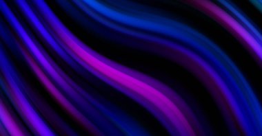 Siyah arka planda renkli düz çizgiler. Sıvı ve sıvı renkli dalgalar karanlıkta akıyor. Duvar kağıdı, afiş, arkaplan, kart, kitap, kapak, poster, afiş, broşür