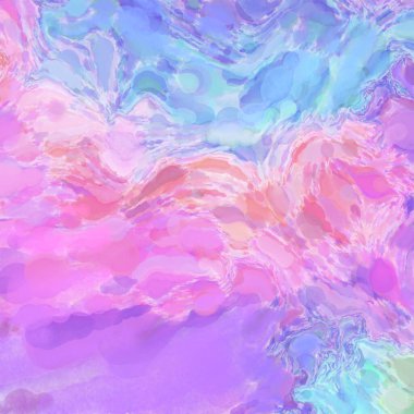 El yapımı sürreal soyut desenli suluboya. Modern sanatsal resim. 2D çizim. Arkaplan boyası karışımı. Yaratıcı duvar sanatı. Çağdaş sanat.