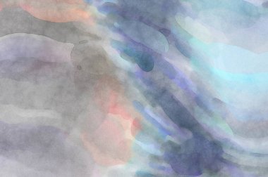 Pastel renklerde suluboya resim. Poster, duvar sanatı, afiş, kart, kitap kapağı ya da ambalaj için rahatlatıcı kompozisyonun yumuşak renkli çizimi. Modern fırça darbeleri resim.