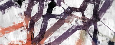 Soyut arkaplanda pürüzlü fırça darbeleri. Fırça boyası. Renkli boya darbeleri. Eşsiz duvar sanatı. Tuvaldeki modern sanat. Renkli çağdaş sanat eserleri. 