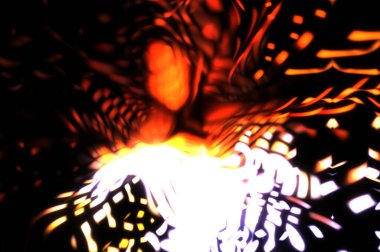 Işık parçacık izleri. Parlayan parçacıkları ve çizgileri olan ışık patlaması yıldızı. Güzel hareketli soyut ışın arkaplanı.