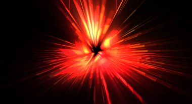 Fütürist mercek patlaması. Parlayan parçacıkları ve çizgileri olan ışık patlaması yıldızı. Güzel soyut ışın arkaplanı.