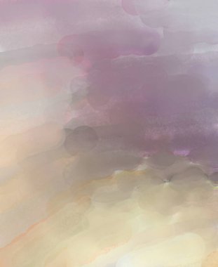 Yumuşak suluboya duvar kağıdı. Hafifçe fırçalanmış renkleri olan sanatsal bir resim. Pastel renkler arkaplana dokunmuş. Soyut duvar sanatı..