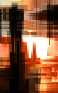 Fütürist soyut geometrik duvar kağıdı. Geometrik renkli şekiller. Dikdörtgen şekilli arka plan. Bir teknolojinin dijital illüstrasyonuName.