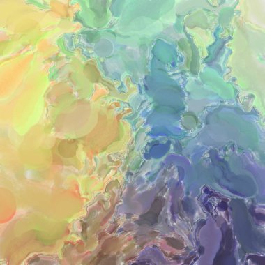 El yapımı sürreal soyut desenli suluboya. Modern sanatsal resim. 2D çizim. Arkaplan boyası karışımı. Yaratıcı duvar sanatı. Çağdaş sanat.