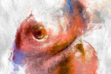 Soyut arkaplanda pürüzlü fırça darbeleri. Fırça boyası. Renkli boya darbeleri. Eşsiz duvar sanatı. Tuvaldeki modern sanat. Renkli çağdaş sanat eserleri. 