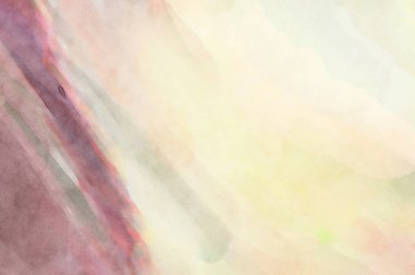 Pastel renklerde suluboya resim. Poster, duvar sanatı, afiş, kart, kitap kapağı ya da ambalaj için rahatlatıcı kompozisyonun yumuşak renkli çizimi. Modern fırça darbeleri resim.