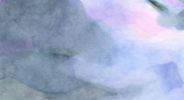 Alkol mürekkebini andıran rahatlatıcı fırça darbelerinin modern resmi. Poster, duvar sanatı, afiş, kart, kitap kapağı veya ambalaj için pastel renkli suluboya resim.