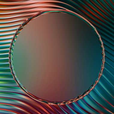 Soyut çerçeveli arkaplan. Renkli, canlı, dalgalı bir duvar kağıdı. Merkezi çerçeveli yaratıcı grafik 2d çizim. Dinamik şekilli modaya uygun sıvı örtüsü.