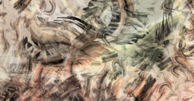 Modern sanat. Taranmış Boyalı Soyut Arkaplan. Fırça darbesi ile boyanmış. Boya darbeleri. 2B Görüntü