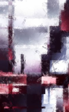 Modern sanat. Renkli çağdaş sanat eserleri. Renkli boya darbeleri. Soyut arkaplanda fırça darbeleri. Fırça boyası. Eşsiz duvar sanatı.