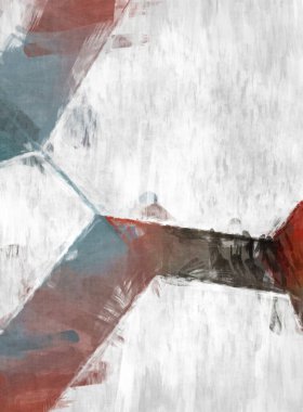 Soyut arkaplanda pürüzlü fırça darbeleri. Fırça boyası. Renkli boya darbeleri. Eşsiz duvar sanatı. Tuvaldeki modern sanat. Renkli çağdaş sanat eserleri. 