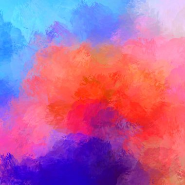 Duvar sanatı Eşsiz ve yaratıcı illüstrasyon. Fırça darbesi ile boyanmış. Renkli fırça darbelerinin soyut arkaplanı. Fırçalanmış canlı duvar kâğıdı. Boyalı sanatsal yaratım.