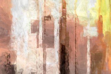 Soyut arkaplanda pürüzlü fırça darbeleri. Fırça boyası. Renkli boya darbeleri. Eşsiz duvar sanatı. Tuvaldeki modern sanat. Renkli çağdaş sanat eserleri. 