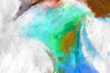 Soyut arkaplanda pürüzlü fırça darbeleri. Fırça boyası. Renkli boya darbeleri. Eşsiz duvar sanatı. Tuvaldeki modern sanat. Renkli çağdaş sanat eserleri. 