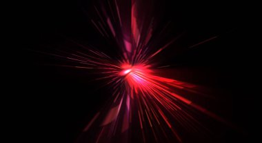 Fütürist mercek patlaması. Parlayan parçacıkları ve çizgileri olan ışık patlaması yıldızı. Güzel soyut ışın arkaplanı.