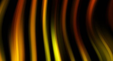 Siyah arka planda renkli düz çizgiler. Sıvı ve sıvı renkli dalgalar karanlıkta akıyor. Duvar kağıdı, afiş, arkaplan, kart, kitap, kapak, poster, afiş, broşür