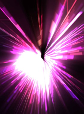 Fütürist mercek patlaması. Parlayan parçacıkları ve çizgileri olan ışık patlaması yıldızı. Güzel soyut ışın arkaplanı.