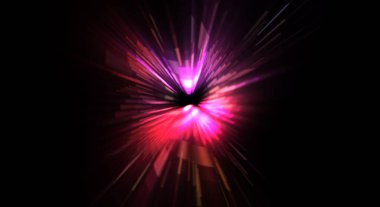 Fütürist mercek patlaması. Parlayan parçacıkları ve çizgileri olan ışık patlaması yıldızı. Güzel soyut ışın arkaplanı.