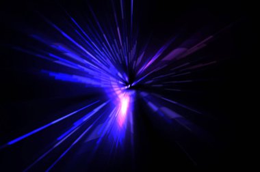 Fütürist mercek patlaması. Parlayan parçacıkları ve çizgileri olan ışık patlaması yıldızı. Güzel soyut ışın arkaplanı.