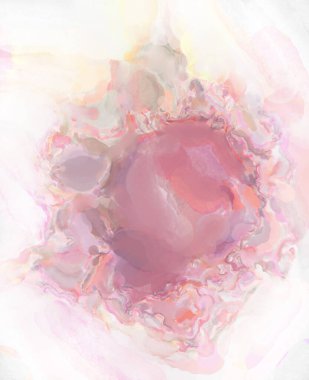 Pastel renklerde suluboya resim. Poster, duvar sanatı, afiş, kart, kitap kapağı ya da ambalaj için rahatlatıcı kompozisyonun yumuşak renkli çizimi. Modern fırça darbeleri resim.