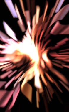 Işık parçacık izleri. Parlayan parçacıkları ve çizgileri olan ışık patlaması yıldızı. Güzel hareketli soyut ışın arkaplanı.