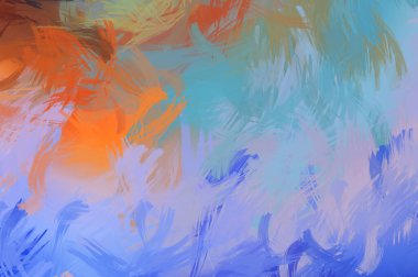 Renkli fırça darbelerinin soyut arkaplanı. fırçalanmış canlı duvar kağıdı. resmedilmiş sanat eseri. Eşsiz ve yaratıcı illüstrasyon.