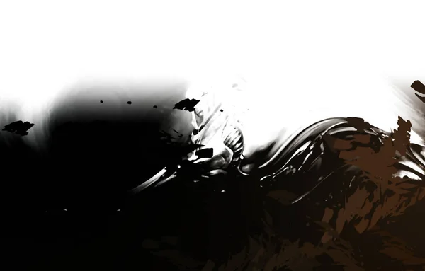 Geborsteld Geschilderde Abstracte Achtergrond Wilde Chaotische Penseelstreken Stukjes Verf Illustratie — Stockfoto